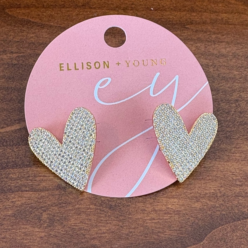 Ellison & Young Gold Heart Earrings